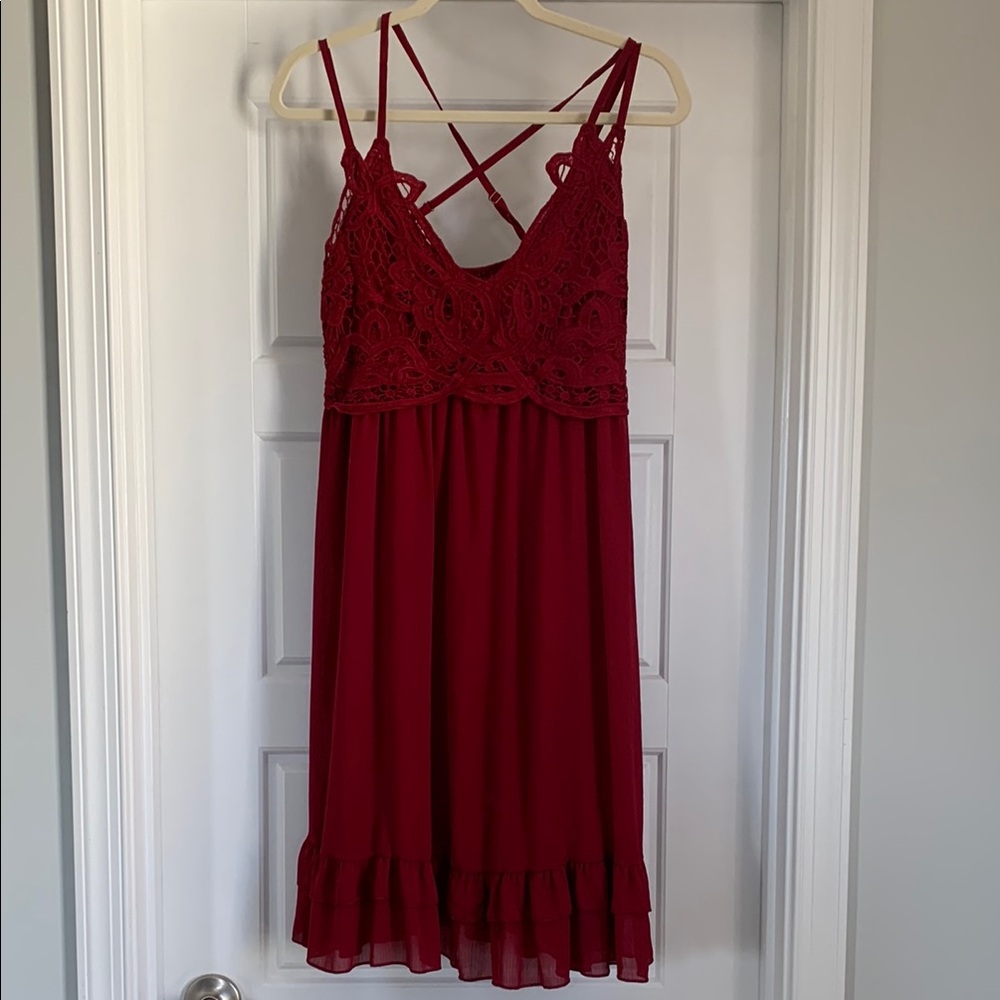 Elegant Red Lace Dress